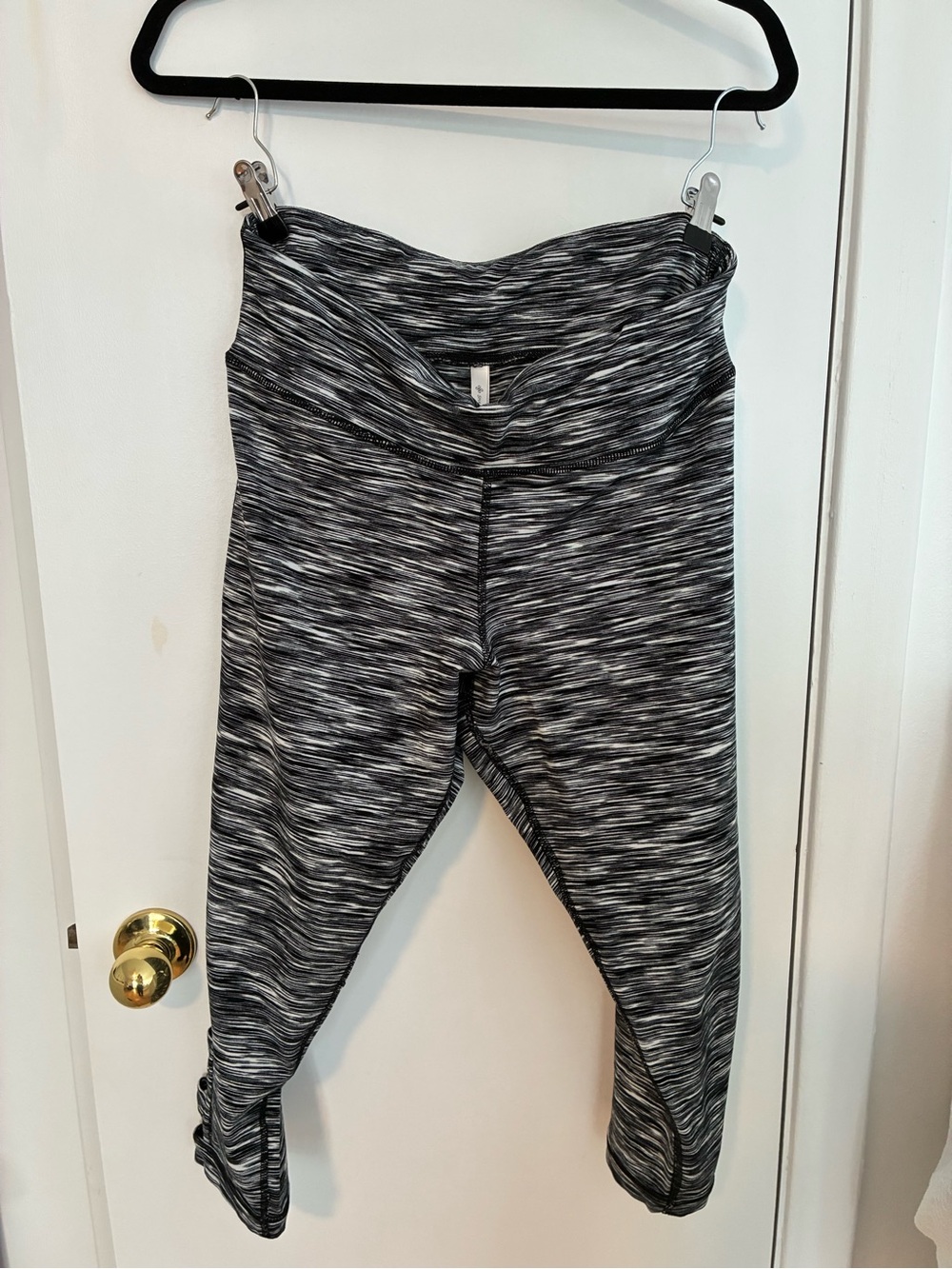 Women’s Black & White Space-Dye Active Leggings